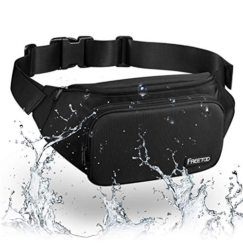 FREETOO Bauchtasche Wasserdicht 4 Pocket Hüfttasche Multifunktionale Gürteltasche Brusttasche Ideal für Freizeit Wandern Reise