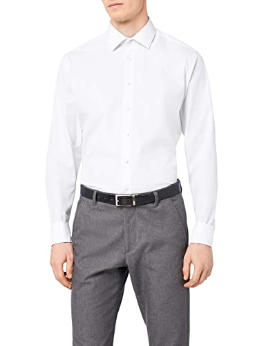 Seidensticker Herren Business Hemd – Slim Fit – Bügelfreies, schmales Hemd mit Kent-Kragen – Langarm – 100% Baumwolle